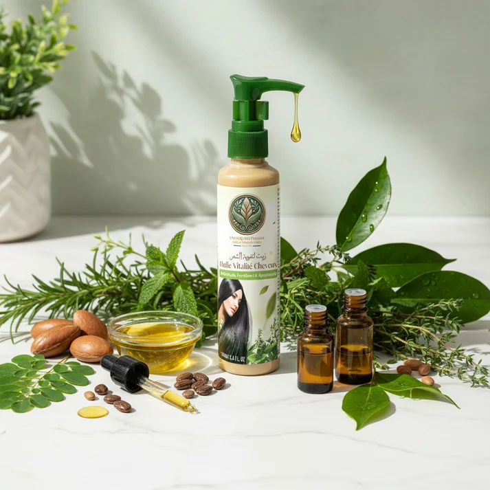 Huile Vitalité Cheveux – Fenugrec, Romarin & Argan Huile Vitalité Cheveux – Fenugrec, Romarin & Argan | Anti-Chute & Pousse | 100ml – Image 1