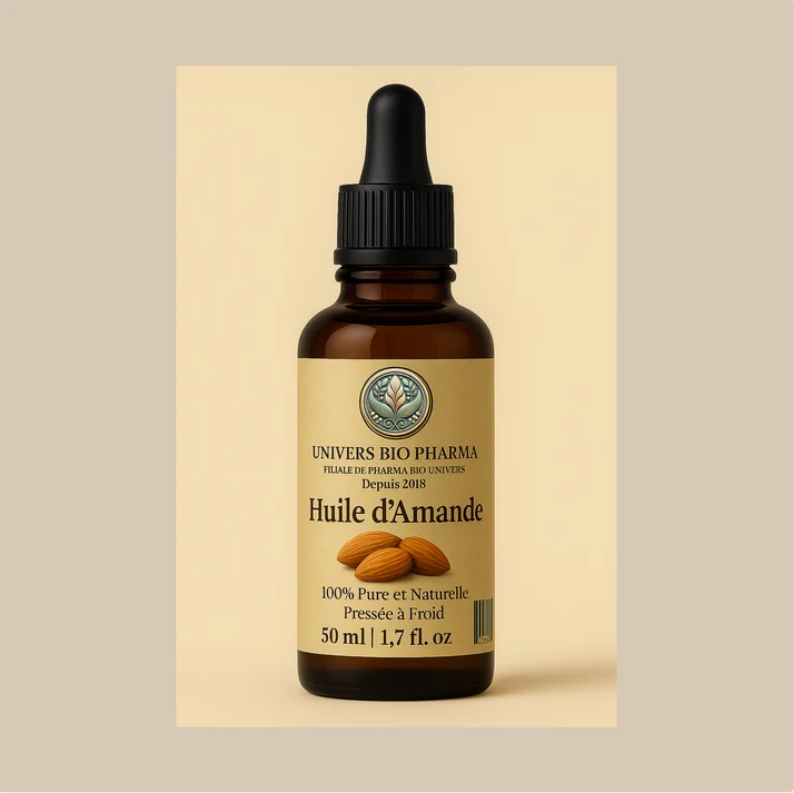 Huile_amande Huile d’Amande Douce Vierge – Hydratation & Soin Naturel (50 ml) – Image 1