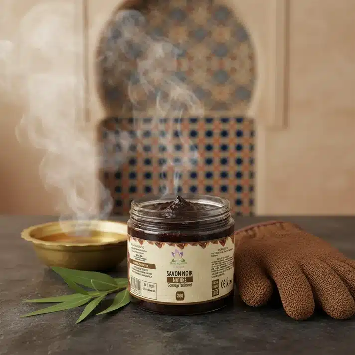 Savon Noir Exfoliant – Rituel Hammam Marocain 200 gr Savon Noir Exfoliant Beldi — Rituel Hammam Marocain Traditionnel (200 g) – Image 1