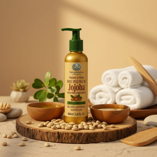 huile-de-jojoba-bio-photo-produit-professionnelle Huile de Jojoba BIO – Équilibrante & Hydratante 100 ml – Image 1