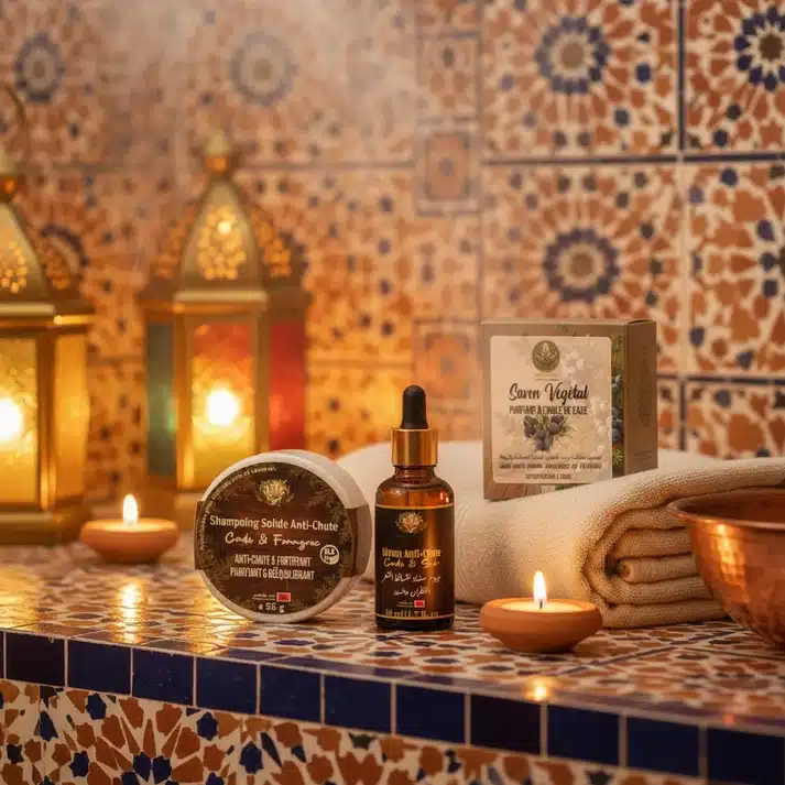 pack-cade-ambiance-hammam Pack Soin Complet à l'Huile de Cade – Rituel Capillaire 100% Naturel – Image 1
