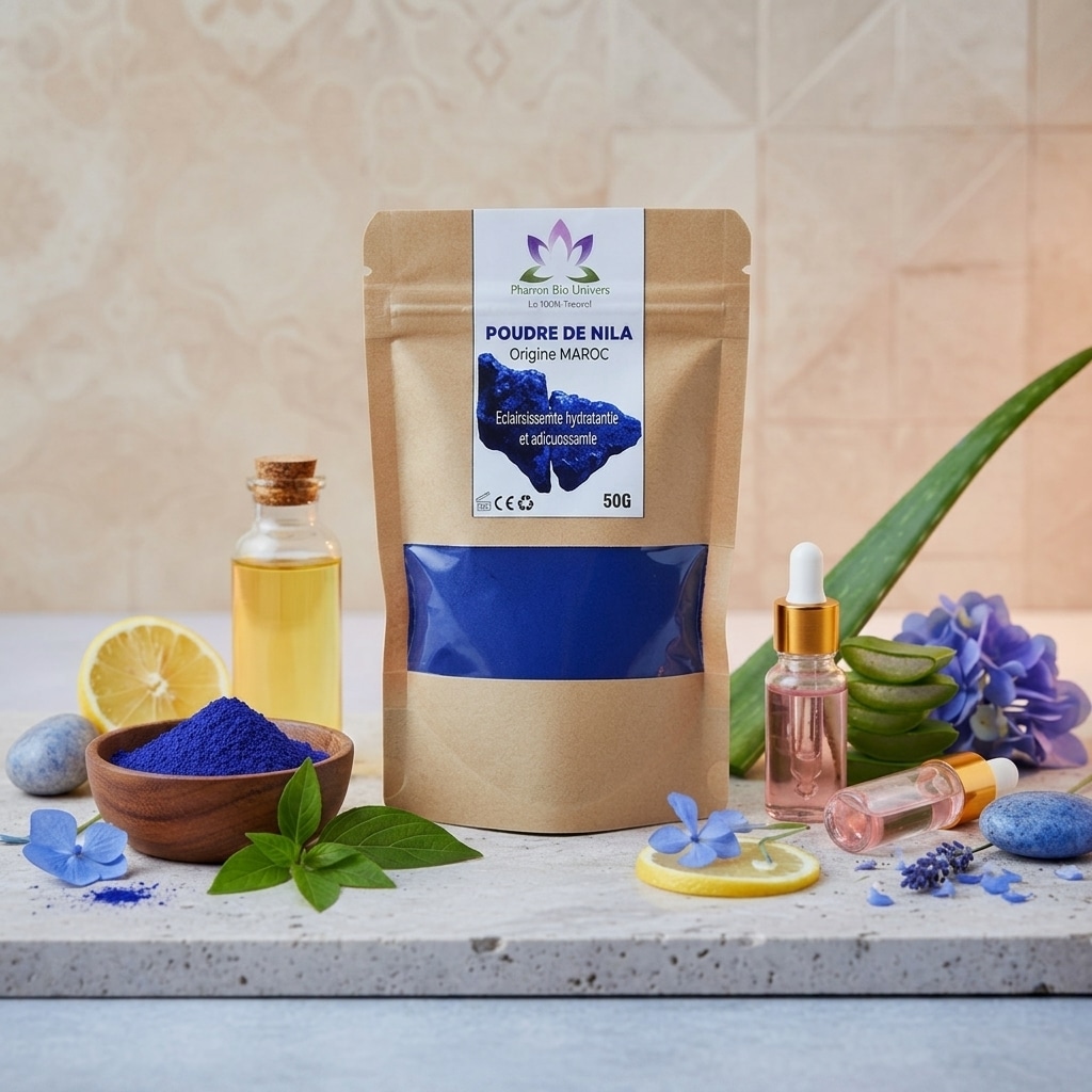 poudre-de-nila-sahraoui Sachet de 50g Poudre de Nila Sahraouia Bleue Indigo 100% Naturelle - Éclaircit et Unifie le Teint – Image 1