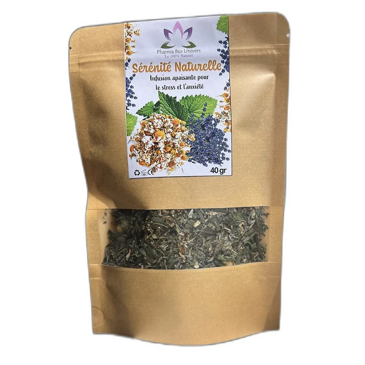 serenite-naturelle-infusion-apaisante-pour-le-stress-et-lanxiete Infusion Relaxante Anti-Stress – Camomille, Lavande & Menthe | 40g – Image 1